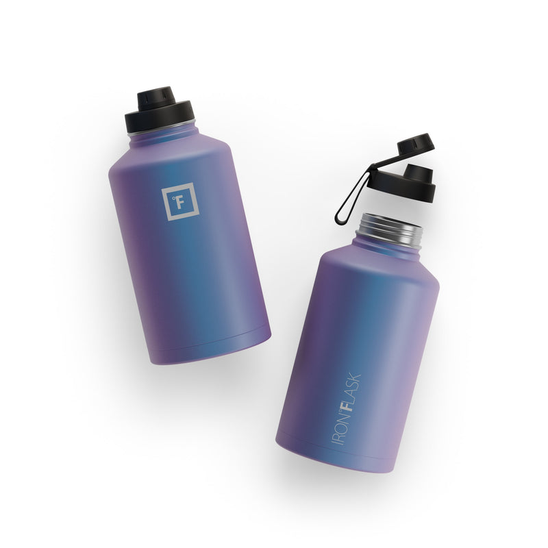 Iron Flask 64 Oz with Spout Lid Wide Mouth Bottle Aurora | 124LIHAJY