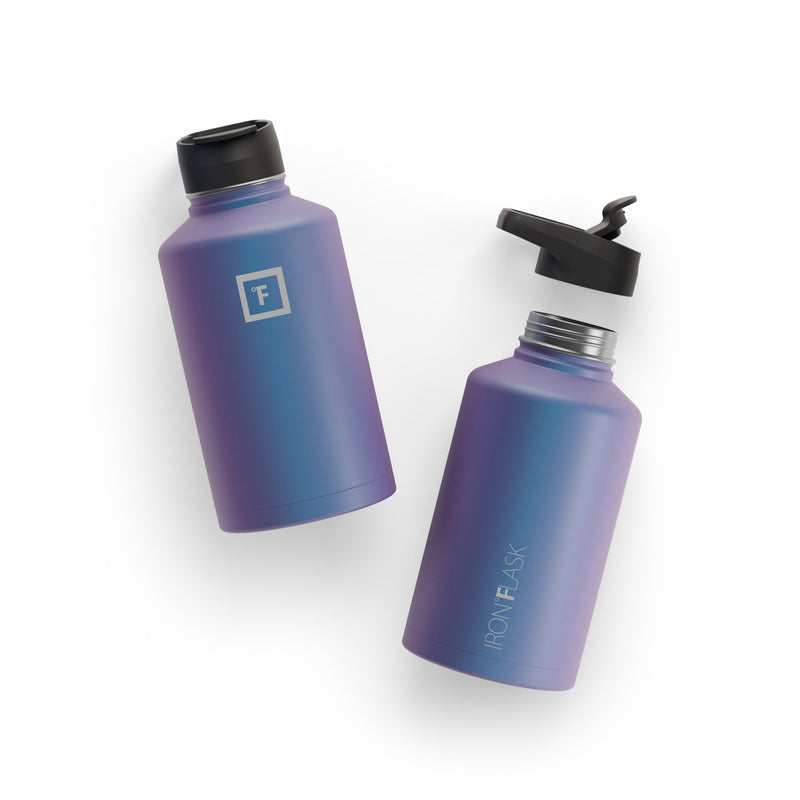Iron Flask 64 Oz with Spout Lid Wide Mouth Bottle Aurora | 124LIHAJY