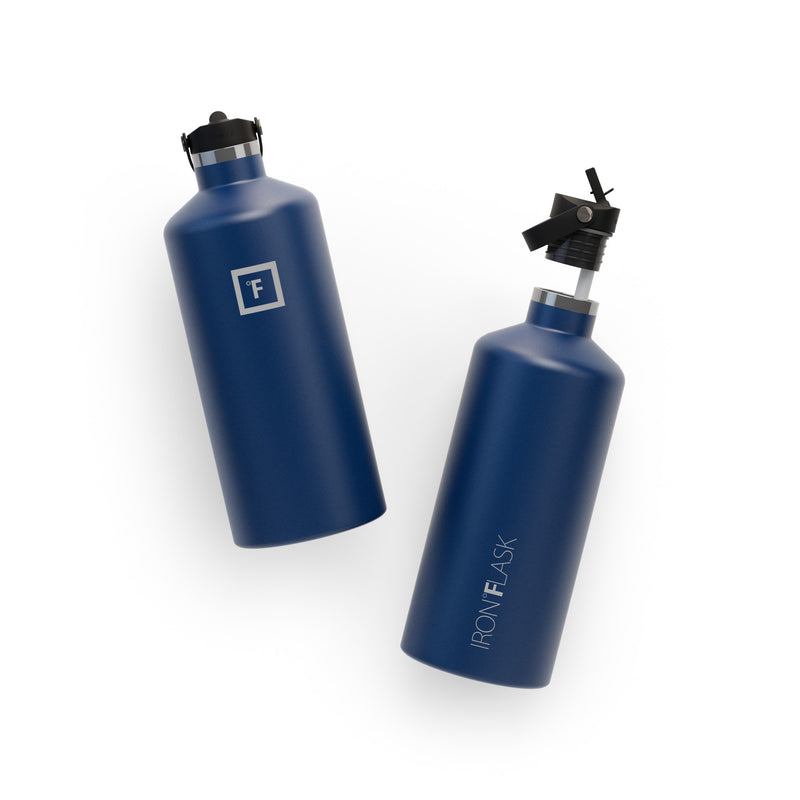 Iron Flask 64 Oz with Straw Lid Narrow Mouth Bottle Blue | 586AZEMBD