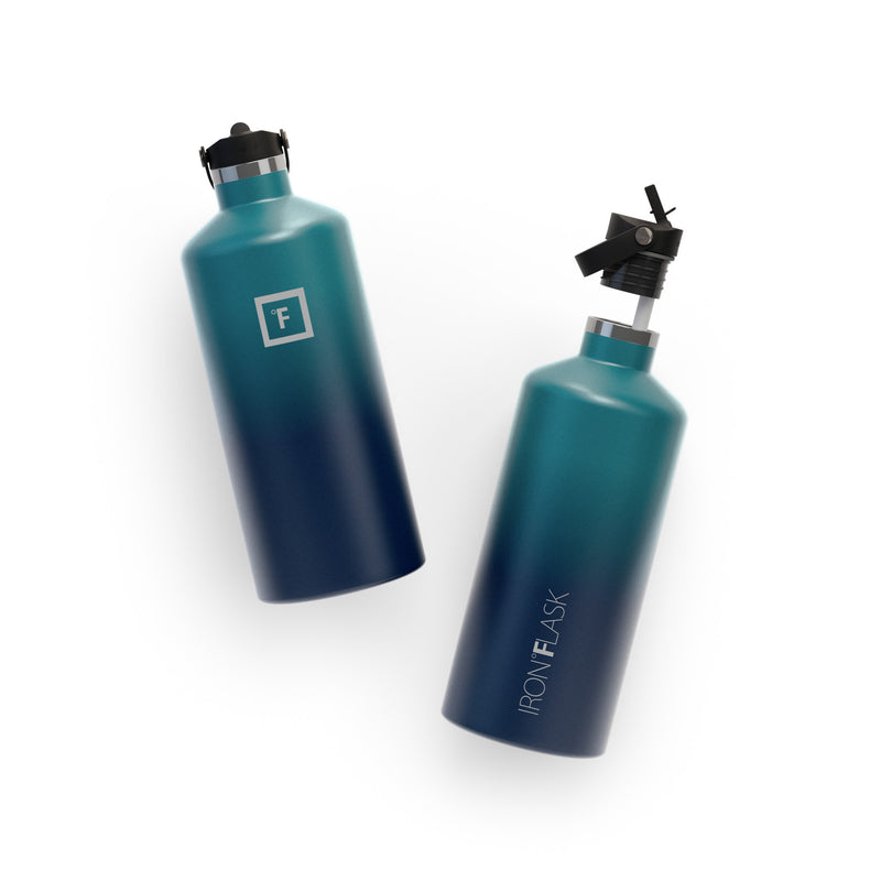 Iron Flask 64 Oz with Straw Lid Narrow Mouth Bottle Dark Night | 631PJFXLT