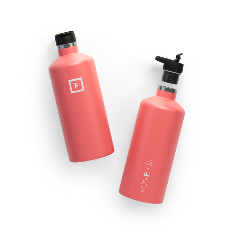 Iron Flask 64 Oz with Straw Lid Narrow Mouth Bottle Coral | 390QOWLHZ