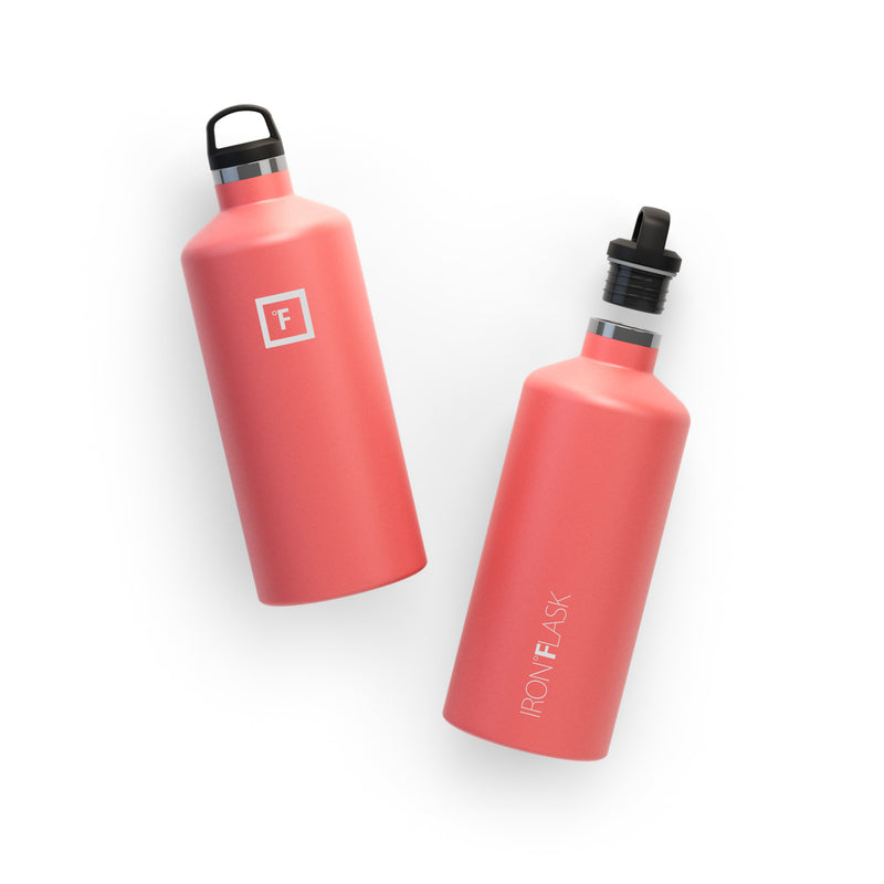 Iron Flask 64 Oz with Straw Lid Narrow Mouth Bottle Coral | 390QOWLHZ