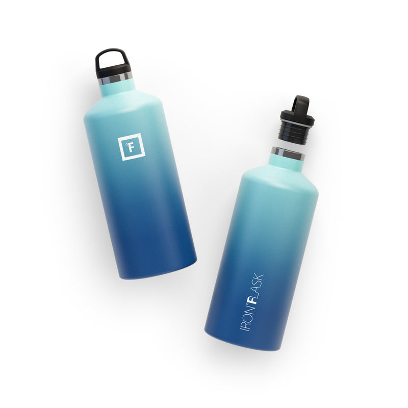 Iron Flask 64 Oz with Straw Lid Narrow Mouth Bottle Blue | 023KMHPNQ