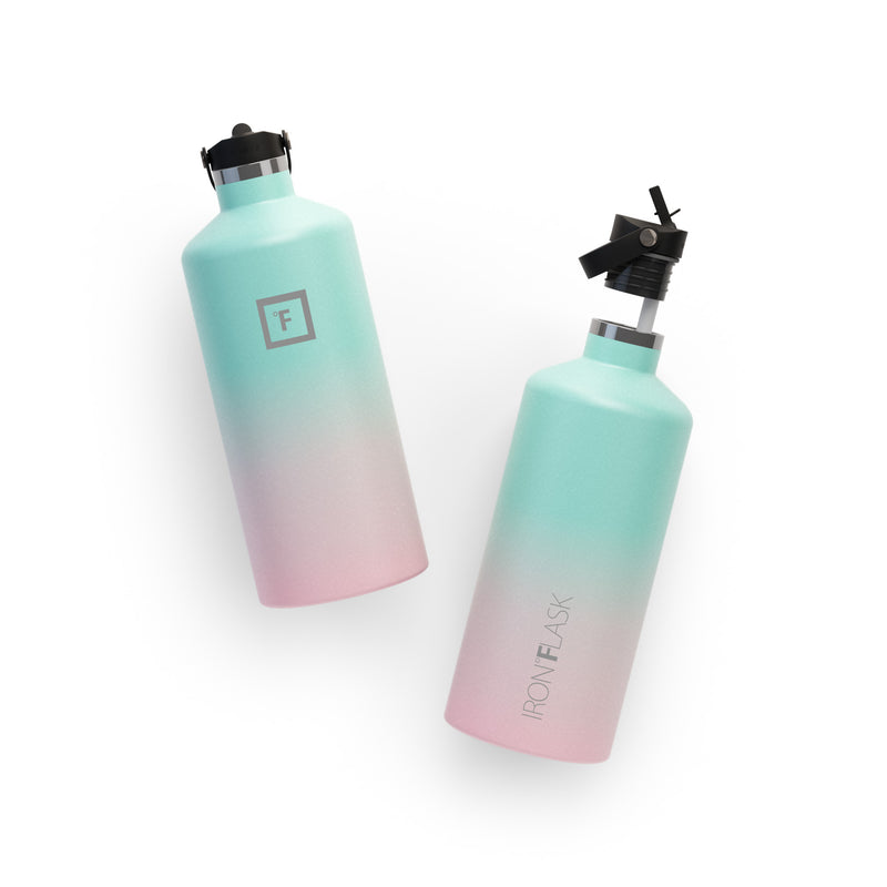 Iron Flask 64 Oz with Straw Lid Narrow Mouth Bottle Bubble Gum | 205OYJRZS