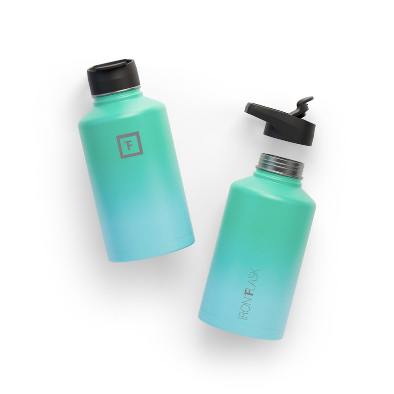 Iron Flask 64 Oz with Straw Lid Wide Mouth Bottle Blue | 392RJEUCI