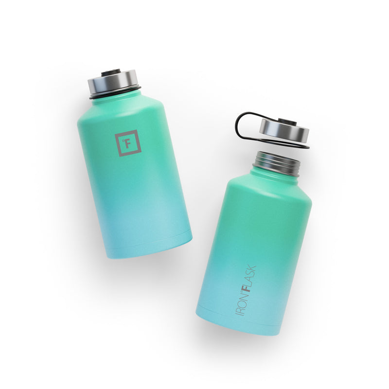Iron Flask 64 Oz with Straw Lid Wide Mouth Bottle Blue | 392RJEUCI