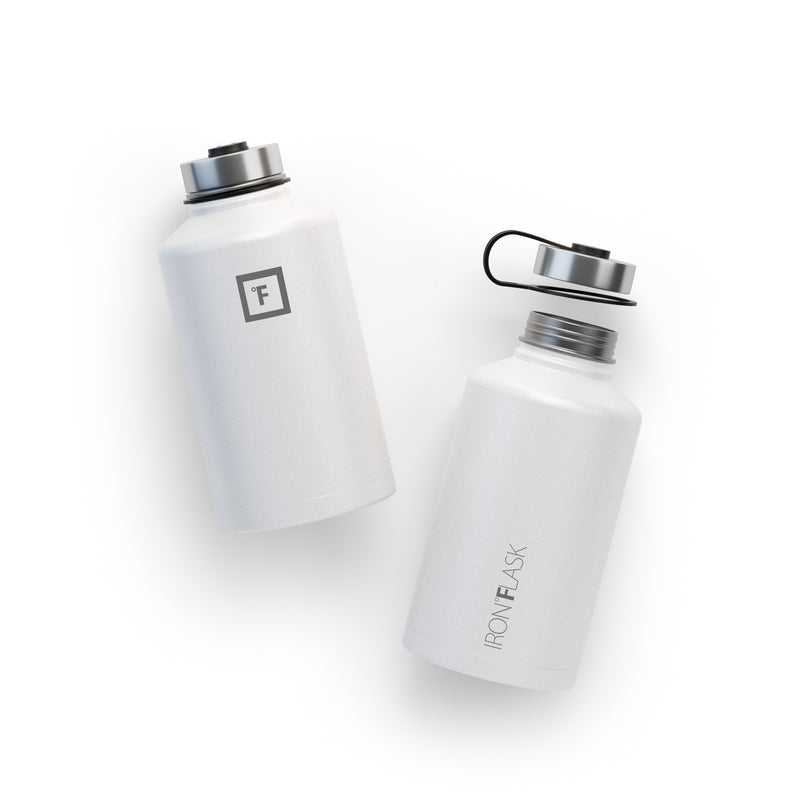 Iron Flask 64 Oz with Straw Lid Wide Mouth Bottle White | 743WISMTB