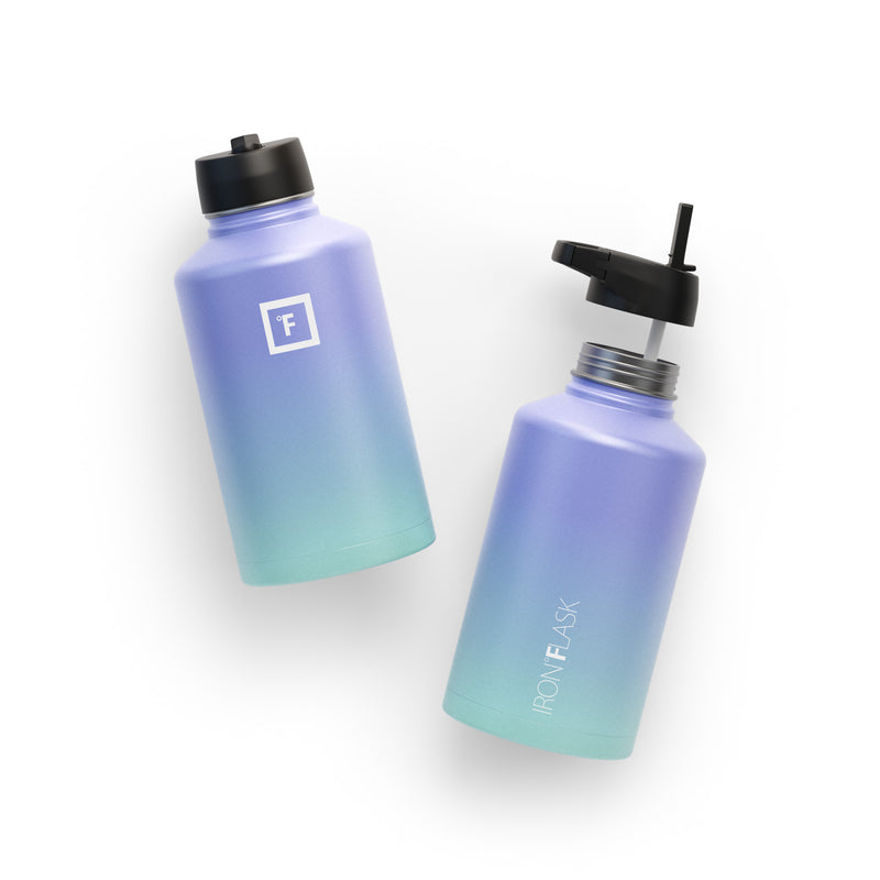 Iron Flask 64 Oz with Straw Lid Wide Mouth Bottle Cotton Candy | 865BMJYSW
