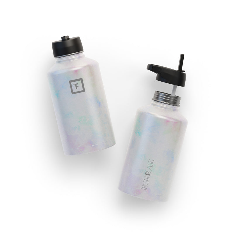 Iron Flask 64 Oz with Straw Lid Wide Mouth Bottle Pearl | 401GFANSP