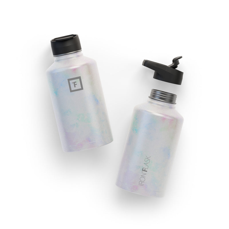 Iron Flask 64 Oz with Straw Lid Wide Mouth Bottle Pearl | 401GFANSP
