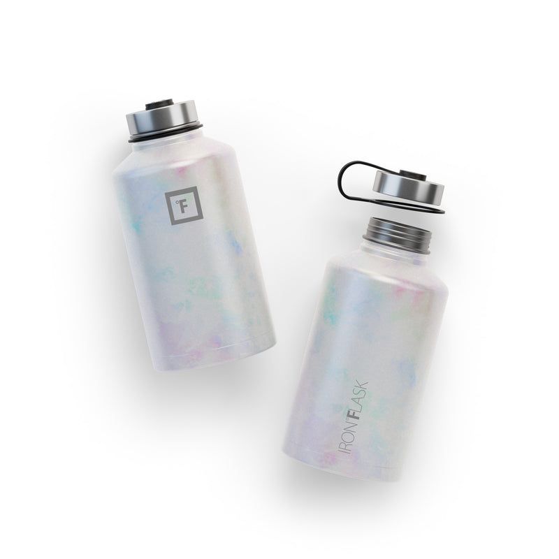 Iron Flask 64 Oz with Straw Lid Wide Mouth Bottle Pearl | 401GFANSP