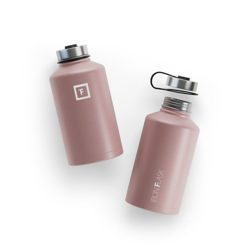 Iron Flask 64 Oz with Straw Lid Wide Mouth Bottle Rose Gold | 136SFDKYP