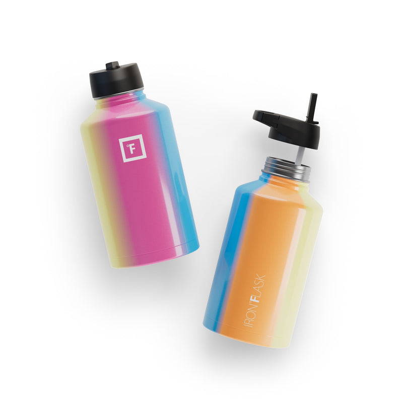 Iron Flask 64 Oz with Straw Lid Wide Mouth Bottle Multicolor | 635YWZASC