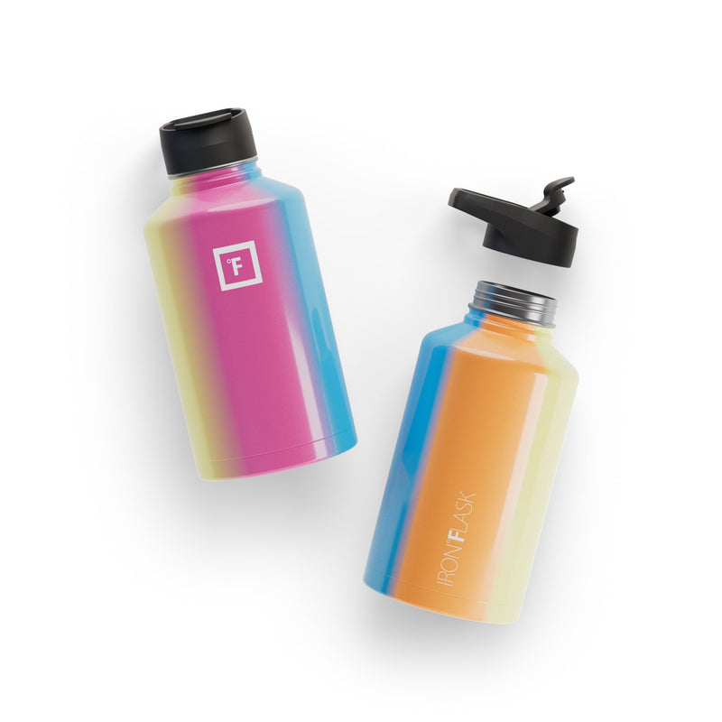 Iron Flask 64 Oz with Straw Lid Wide Mouth Bottle Multicolor | 635YWZASC