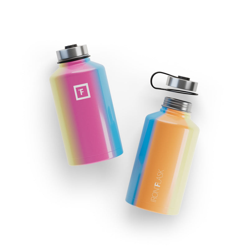 Iron Flask 64 Oz with Straw Lid Wide Mouth Bottle Multicolor | 635YWZASC