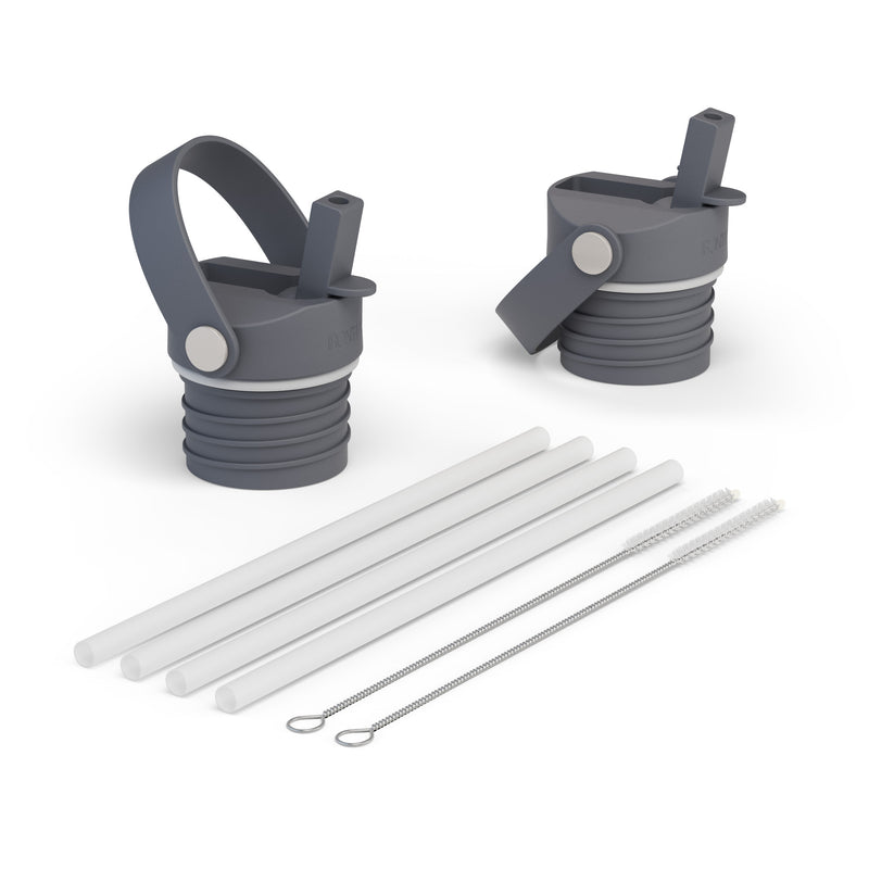 Iron Flask Straw Set For Narrow Mouth Water Bottles Lid Deep Grey | 352XESBFW