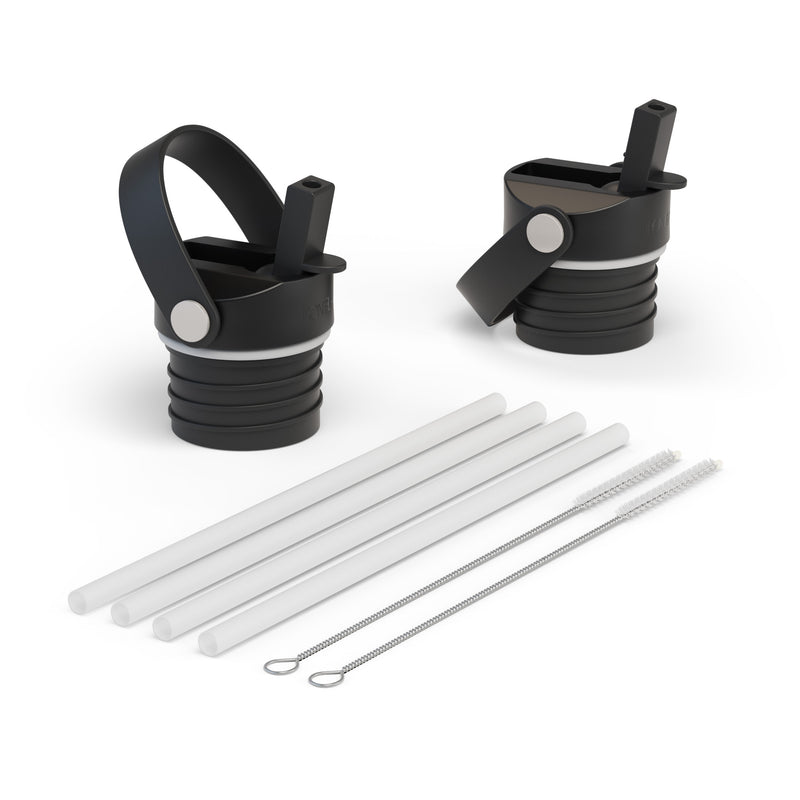 Iron Flask Straw Set For Narrow Mouth Water Bottles Lid Black | 765OUBZLD