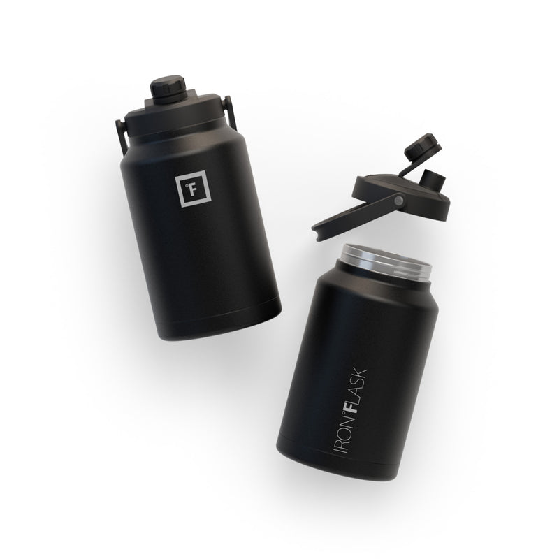 Iron Flask Water Bottle with Spout lid One Gallo Black | 614WKNOFL