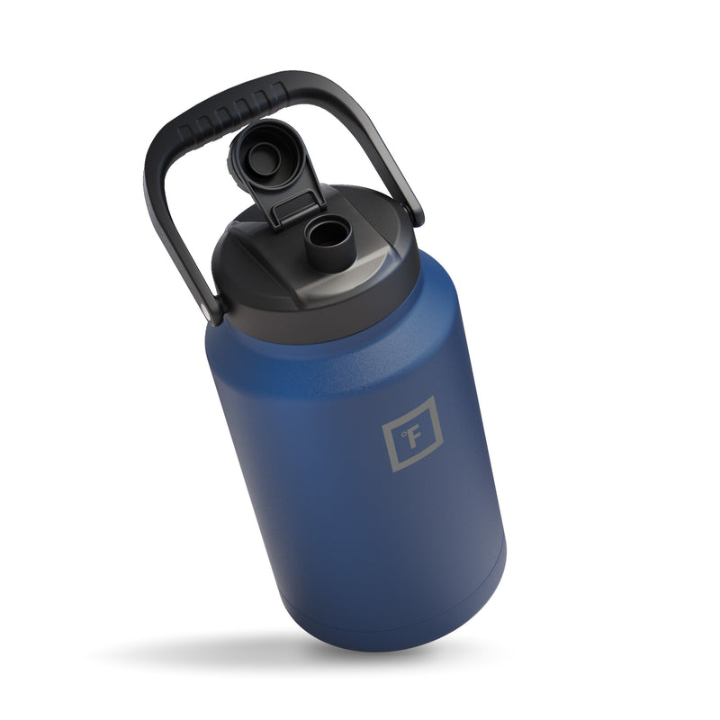 Iron Flask Water Bottle with Spout lid One Gallo Blue | 154KUWLSO