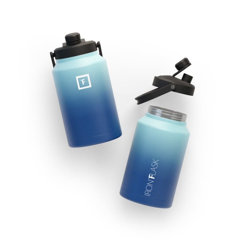 Iron Flask Water Bottle with Spout lid One Gallo Blue | 375RYKJLS