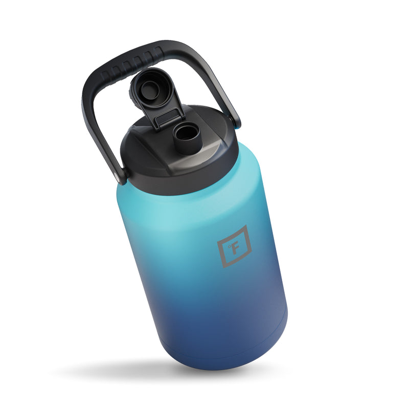 Iron Flask Water Bottle with Spout lid One Gallo Blue | 375RYKJLS
