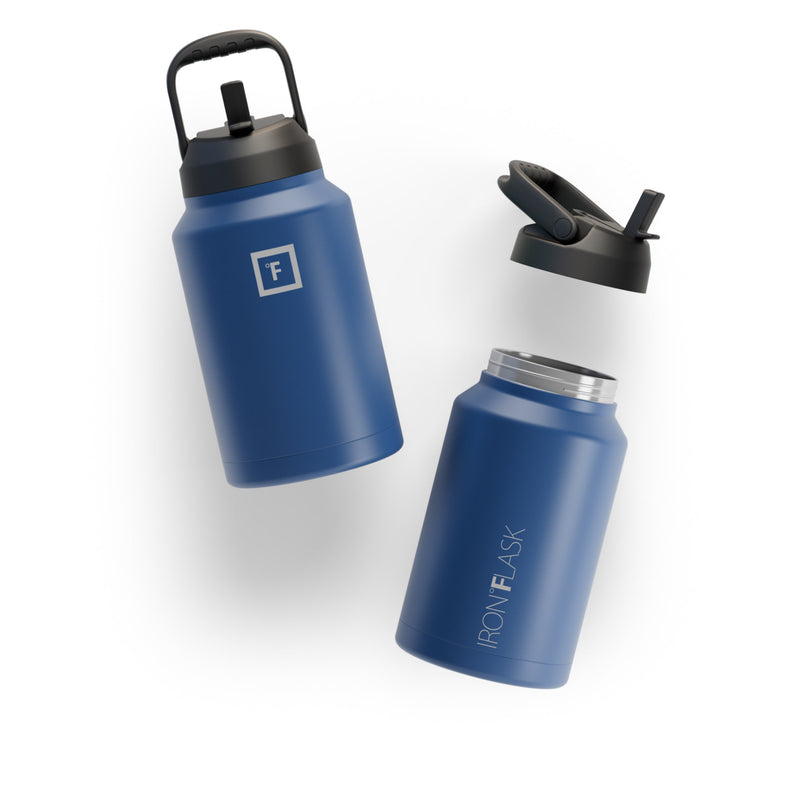 Iron Flask Water Bottle with Straw and Spout lids One Gallo Blue | 354HENWMS