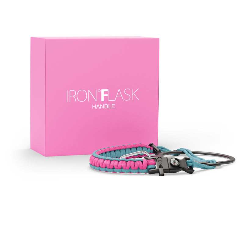 Iron Flask Wide Mouth Water Bottles Paracord Handle Bubble Gum | 108AJDWYU